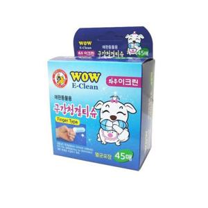애견용 와우이크린 구강 청결티슈 45매