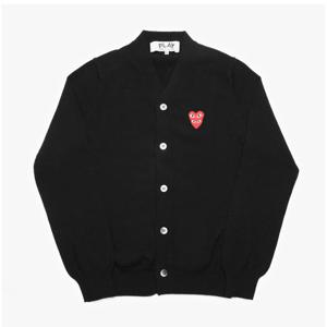 [꼼데가르송(잡화)][꼼데가르송]PLAY 플레이 더블 레드 하트 와펜 남성 가디건(P1N076 1)