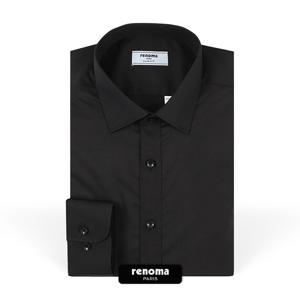 [레노마(셔츠)][레노마] 스트레치 솔리드 슬림핏 긴소매셔츠 PCL1-RZRSL0104BK