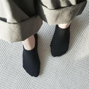 남성용 발목 골지 양말 블랙