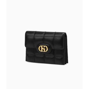 [헤지스ACC] 블랙 퀼팅 가죽 아코디언 여성 카드지갑 HIHO5E762BK