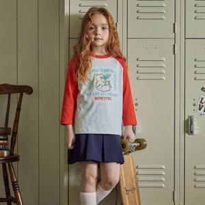 [베네통 키즈]베네통키즈 컬러스래글런티셔츠 QATS05411 MG