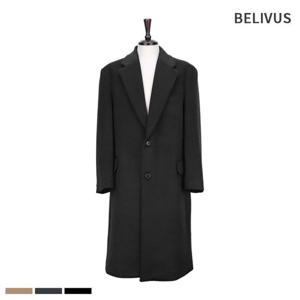 빌리버스 남자 울 혼방 롱코트 카라 싱글 코트 BAX175