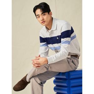 [신상40%OFF][빈폴멘] 피케 컬러블록 칼라넥 티셔츠 라이트 그레이 (BC5141C132)