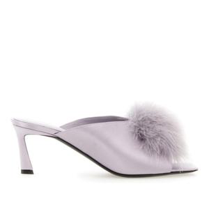 생로랑 오픈 토 퍼 장식 힐 디자인 718218 1UU001720