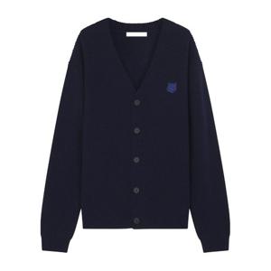 메종키츠네 리브드 텍스처 브이넥 가디건 NM00501KT1093 P476