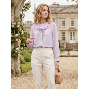 [꼼빠니아]주름 카라 포인트 블라우스_CACS1-WWB010