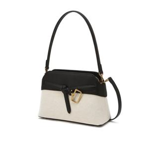 [닥스핸드백] DCBA5E811IV 아이보리 가죽배색 면 숄더백