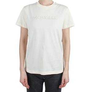 몽클레어 여성 로고 반팔티 아이보리 8C00008 89AUO 037