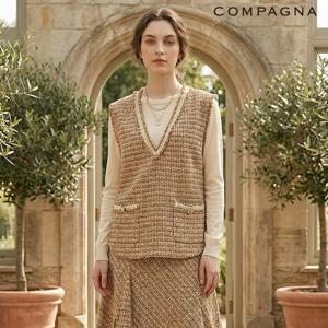 트위드 브이넥 베스트_CACS2-WVT100