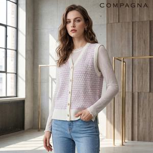 브이넥 투톤 짜임 베스트_CACS1-WSV010