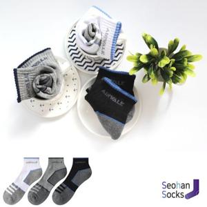 에어워크 남성 라인 이중바닥 스포츠 단목 양말 2족