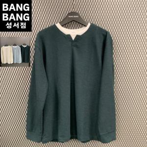 뱅뱅빅사이즈 HC04 봄남성 헨리넥 시보리 긴팔티 BTL118