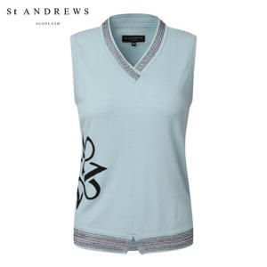 [세인트앤드류스] 여성 심볼 인타샤 브이넥 니트 베스트 821B1SV151_MT