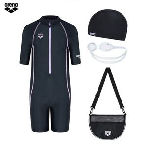 아레나 킥앤풀 여아동 3부 반신 슈트 키트 A5SG1KG03 BLK