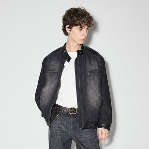 [버커루]남성 가죽패치 워싱 바이커 데님 자켓 B255DJ300P