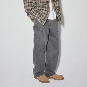 [버커루]남성 가먼트다잉 와이드 밴딩 카고 팬츠 B255PT310P