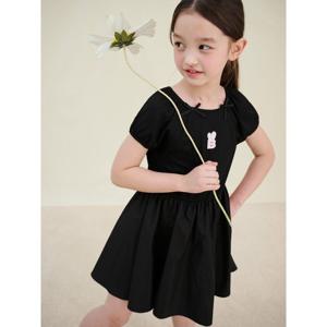 [빈폴키즈] 러블리 골지 화섬 믹스원피스 블랙 (BI5371G065)