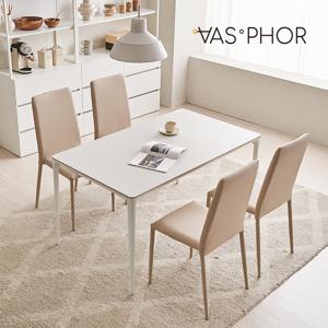 바스포르 람스 이태리 포세린 세라믹 4인용 식탁세트 1400 테이블+의자4