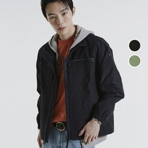 [버커루]남성 립스탑 배색 포켓 하이넥 점퍼 자켓 B242JP320P