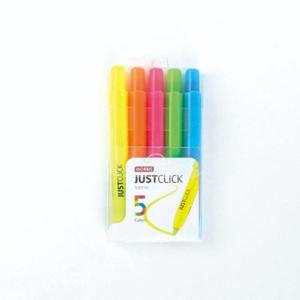 저스트클릭 형광펜M2 5색 세트 4.0mm 세트 모리스 샤프 마카 사인펜 멀티펜 다색볼펜 형광펜 네임펜 매직