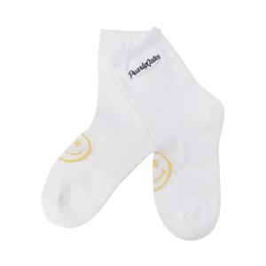 [파리게이츠] (521E7SC052)여성 스마일 로고 자수 장목 양말 521E7SC052