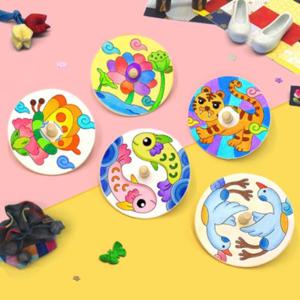 전통민화 팽이 4인용 화조도