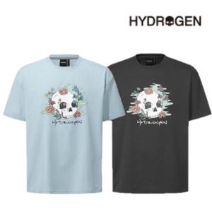 [하이드로겐] 유니 스컬 앤 플라워 그래픽 티셔츠 H31E2TR243