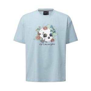 [하이드로겐] 유니 스컬 앤 플라워 그래픽 티셔츠 H31E2TR243BL