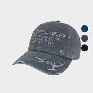 [버커루]남녀공용 자수 피그먼트 볼캡 모자 B245AP170P