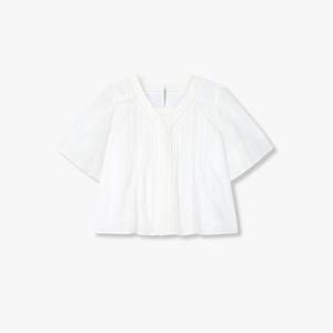 [보브]레이스 디테일 크롭 블라우스 7195260100