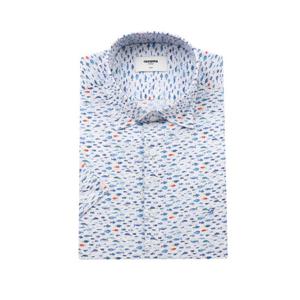 [레노마(셔츠)]남자 반소매 스몰피쉬 서커 프린트셔츠ROUSL1371WH