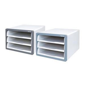 카파)오픈형서류함(3단 진회색) 서류함 화일박스 서류정리함 케이스 문구정리함 다용도정리함 수납함 사무