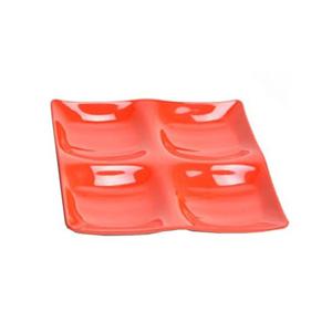 업소용 멜라민 정사절 접시 중 빨강색 나눔접시 멜라민접시 멜라민그릇 반찬접시 반찬그릇 4구접시 4구그릇