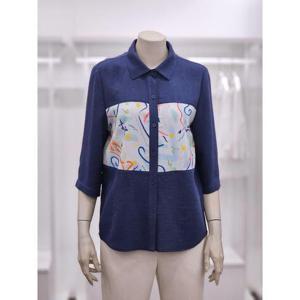 프렐린 세이브존02 프린트배색셔츠블라우스 RBB25294M