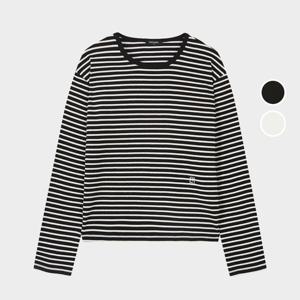 [버커루]여성 스트라이프 골지 긴팔 티셔츠 B245TS620P