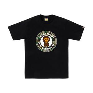 베이프 퍼스트 카모 마일로 비지 웍스 티셔츠 블랙 그린 0ZXTEMX04101O