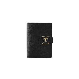 루이비통 LV 버티컬 컴팩트 월렛 카푸친 블랙 아리조나 베이지 M81561