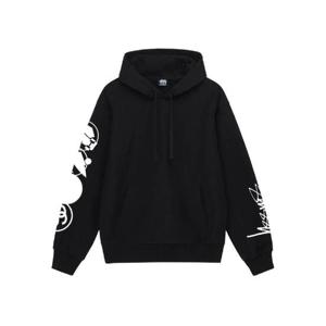 스투시 스택드 피그먼트 다이드 후드 블랙 1924888