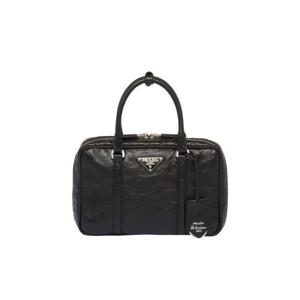 프라다 미디움 앤티크 나파 레더 탑 핸들 백 블랙 1BB092-UVL-F0002