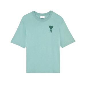 아미 톤온톤 하트 로고 티셔츠 그린 아쿠아 E21HJ128-726-303