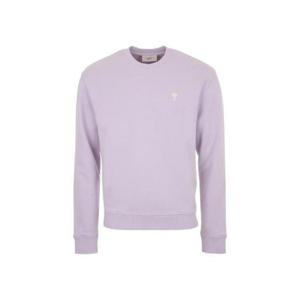 아미 스몰 하트 로고 오가닉 코튼 스웨트셔츠 라일락 오프 화이트 HSW060-730-504