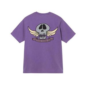 스투시 스컬 윙스 피그먼트 다이드 티셔츠 퍼플 1904803