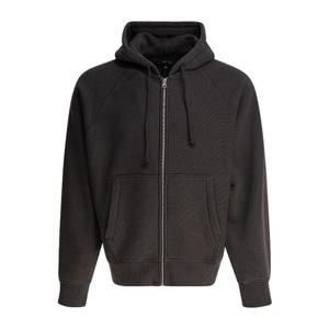 스투시 블랙 프론트 지퍼 래글런 후드 집업 118571 0034 WASHED