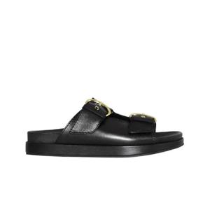 코스 레더 청키 버클 슬라이드 블랙 1150480001