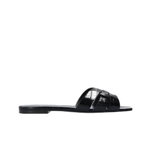 생로랑 트리뷰트 뮬 크로커다일 엠보스 샤이니 레더 블랙 572761-1YQ00-1000