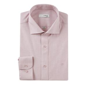 [듀퐁셔츠] (듀퐁)24년 FW 신상 -SE4FM21LS322SPK(핑크)- 슬림핏 와이드카라 스트레치 체크 긴팔셔츠 SE4FM21LS322