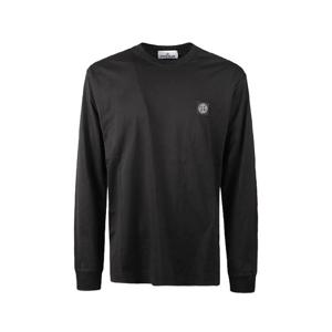 W 스톤아일랜드 남성 로고 패치 맨투맨 블랙 811522713 A0029