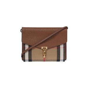 버버리 하우스 체크 캔버스 레더 맥켄 크로스바디백 탄 3980826