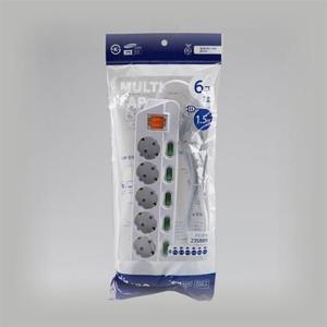 연결선 멀티코드 개별 메인 스위치 6구 2호 1.5M 16A KS